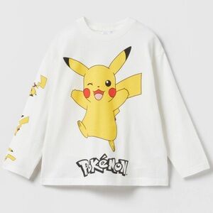 Zara Kids x Pokemon pikachu tee long sleeve graphic crewneck sweater unisex